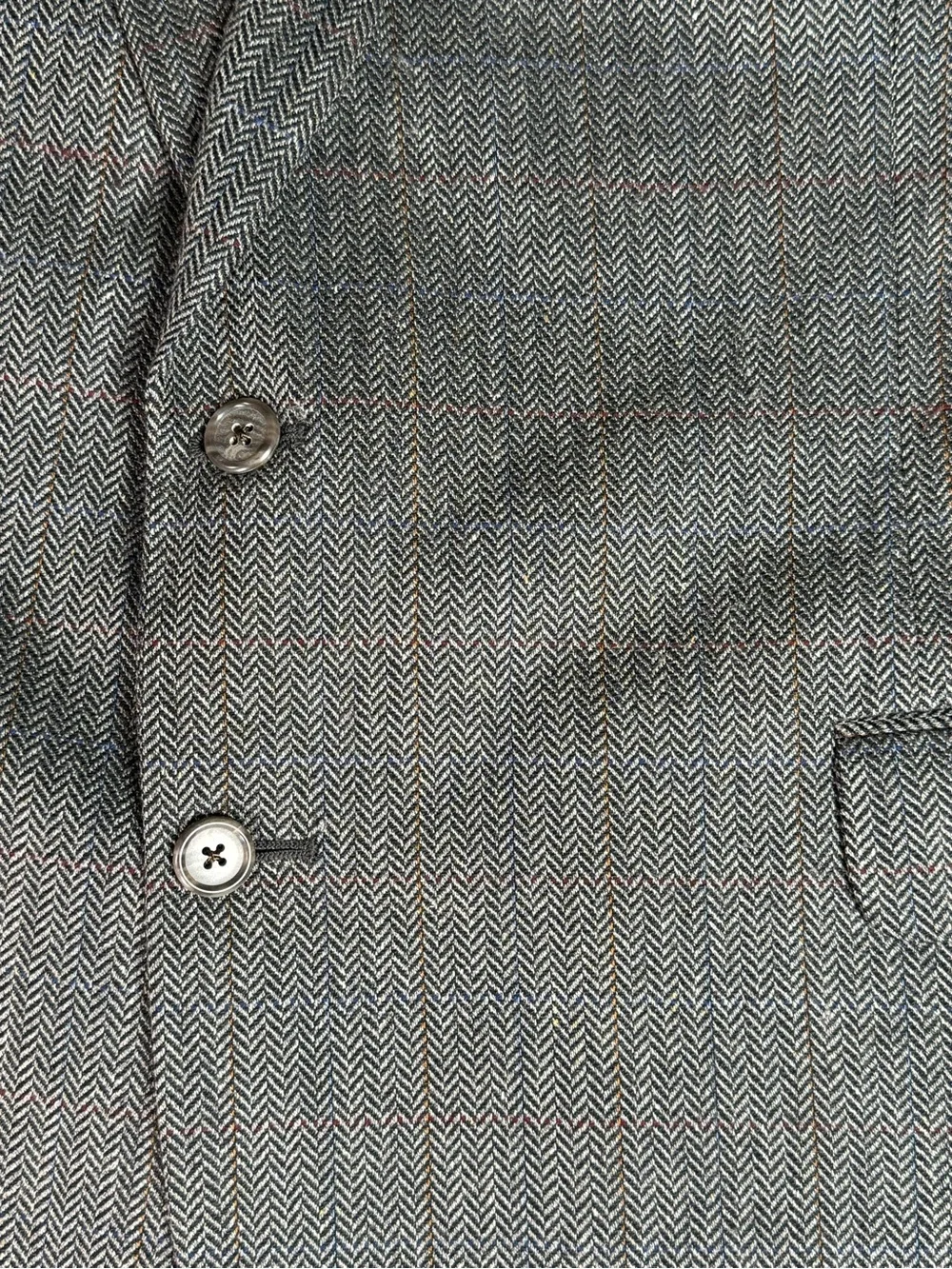 VTG Tom James EC Men’s USA Union Made Window Paine Herringbone Wool Blazer SC